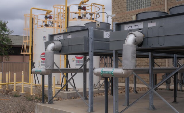 Exterior of MCAS Miramar microgrid rooms in San Diego, California.