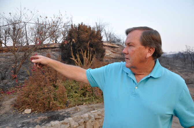Bob Roper, former fire chief with Ventura County Fire Department, at the site of a burned home in the Upper Ojai Valley on December 13, 2017.
