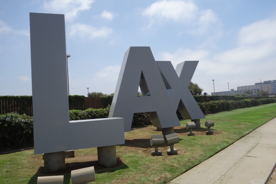 File photo: A sign outside LAX.