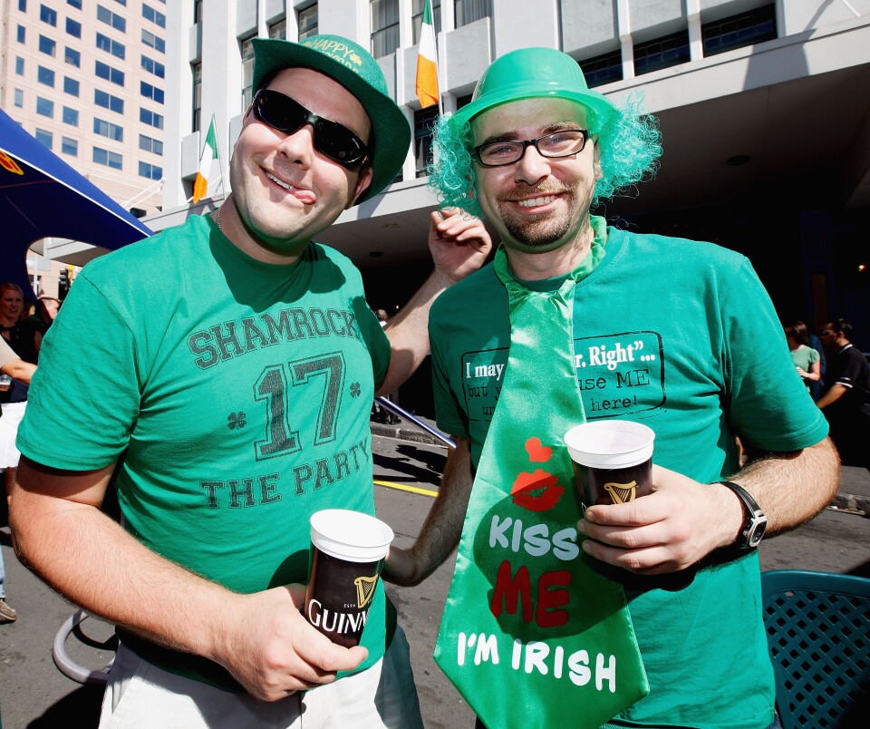 "Deano and Gavin" enjoy the festivities on St Patrick's Day on March 17, 2009 in Auckland, New Zealand.