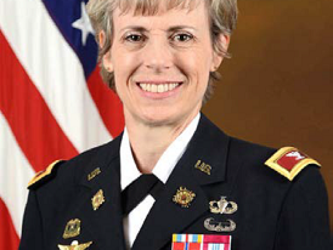 Colonel Aimee L. Kominiak is the Military Director of the Defense Advisory Committee on Women in the Services. The committee recently recommended that the Secretary of Defense drop the rule excluding women from direct combat career fields.