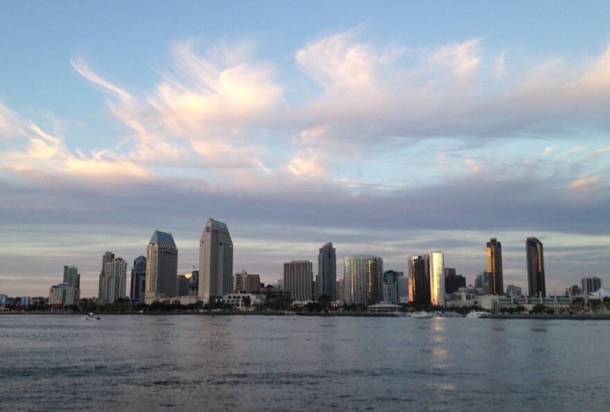 San Diego is the top Memorial Day destination for Southern California travelers, according to a survey by the Automobile Club of Southern California. (Photo: View of downtown San Diego from Coronado by Ed Joyce/KPCC)