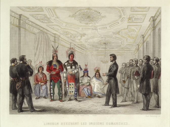 Lincoln Receiving the Comanche, Indiana History Center