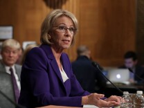 WASHINGTON, DC - JANUARY 17:  Betsy DeVos, President-elect Donald Trump's pick to be the next Secretary of Education, testifies during her confirmation hearing before the Senate Health, Education, Labor and Pensions Committee in the Dirksen Senate Office Building on Capitol Hill  January 17, 2017 in Washington, DC. DeVos is known for her advocacy of school choice and education voucher programs and is a long-time leader of the Republican Party in Michigan.  (Photo by Chip Somodevilla/Getty Images)