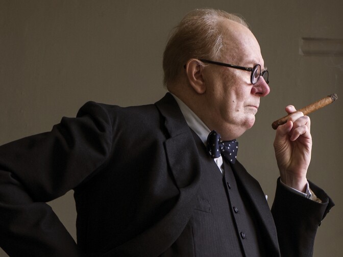 Gary Oldman stars as Winston Churchill in director Joe Wright's DARKEST HOUR, a Focus Features release.