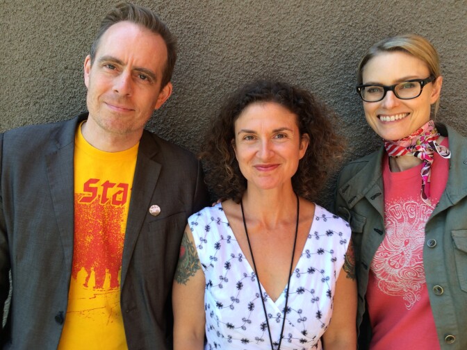 Ted Leo (L) and Aimee Mann (R) get together with Alex Cohen (C) to discuss their new album "The Both."