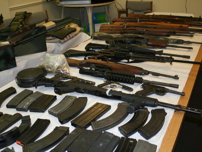 Weapons seized during this past yearís APPS sweeps. Courtesy of the Attorney General's Office