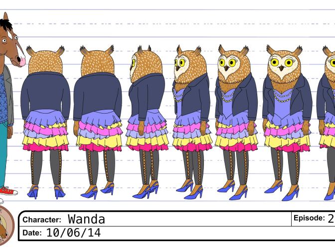 Lisa Hanawalt's original design for "Wanda" a character in "BoJack Horseman"