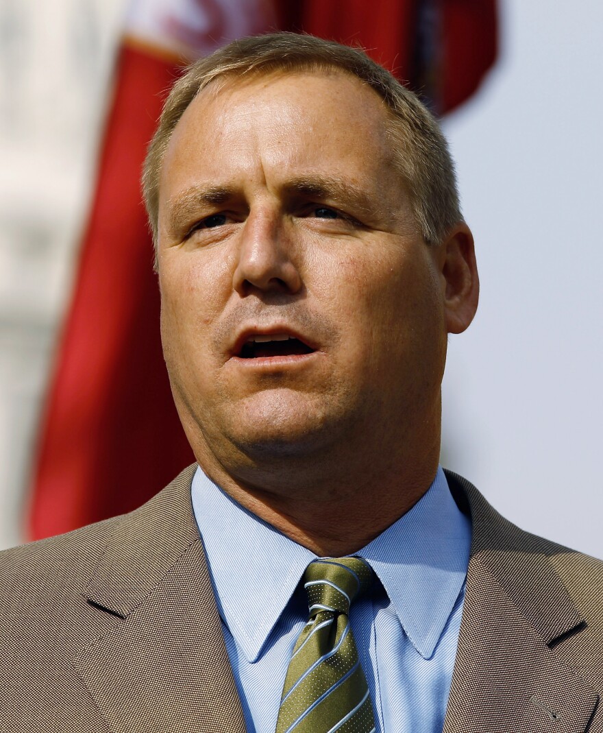 House member-elect Jeff Denham (R-CA) addresses a rally organized by Americans for Progress withon Capitol Hill November 15, 2010 in Washington, DC. Associated with the Tea Party movement, Americans for Progress members and supporters rallied to "send a clear message to Washington that voters have spoken this November and that politicians should not pursue big government policies in the Lame Duck session."   