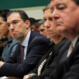 WASHINGTON, DC - OCTOBER 24:  (L-R) Senior vice president of CGI Federal Cheryl Campbell, group executive vice president for Optum/QSSI Andrew Slavitt, corporate counsel for Equifax Workforce Solutions Lynn Spellecy, and program director for Serco John Lau testify during a hearing on implementation of the Affordable Care Act before the House Energy and Commerce Committee October 24, 2013 on Capitol Hill in Washington, DC. Developers who helped to build the website for people to buy health insurance under Obamacare testified before the panel on what had gone wrong to cause the technical difficulties in accessing the site. 