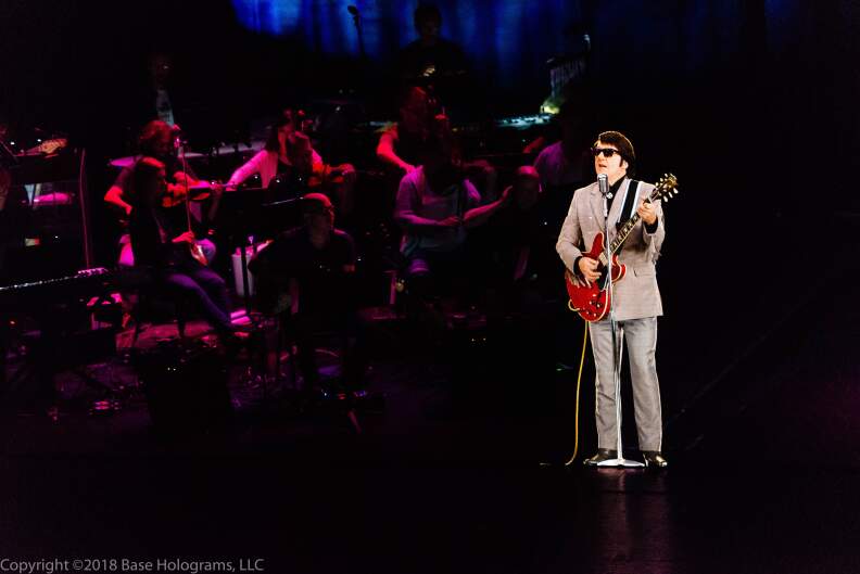 An image from the Los Angeles premiere of Base Hologram's "In Dreams: Roy Orbison" tour.