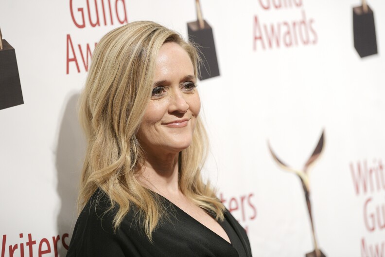 NEW YORK, NEW YORK - FEBRUARY 01: Samantha Bee poses backstage the 72nd Writers Guild Awards at Edison Ballroom on February 01, 2020 in New York City. (Photo by Roy Rochlin/Getty Images for Writers Guild of America, East)