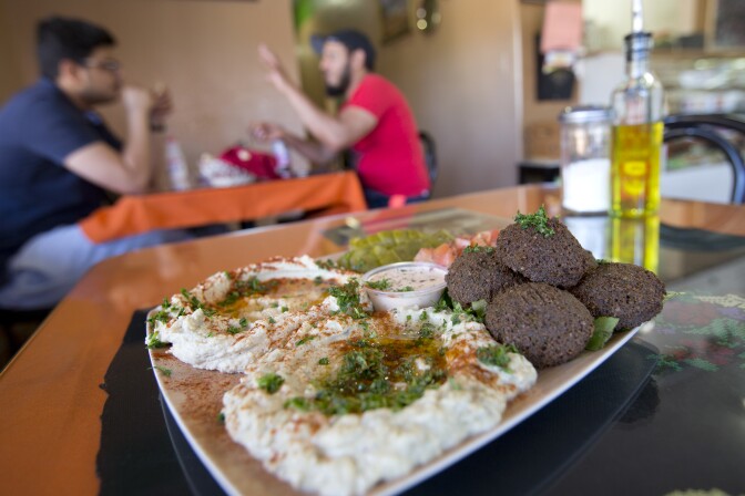 Falafel Island dish in Kareem's Restaurant in Anaheim, California on September 28th, 2016.