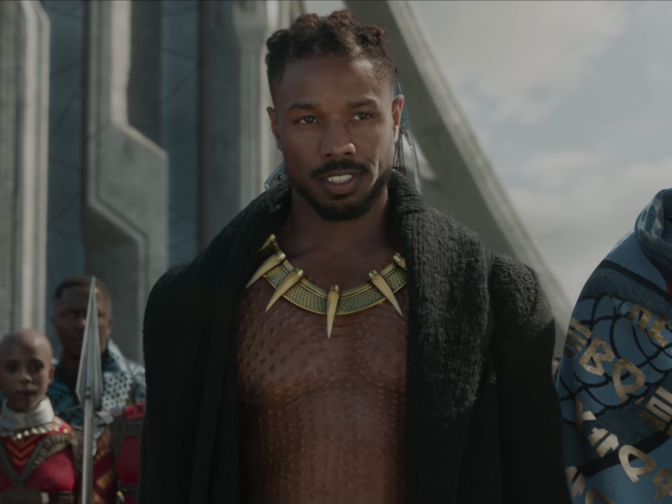 Michael B. Jordan plays Erik Killmonger in "Black Panther."