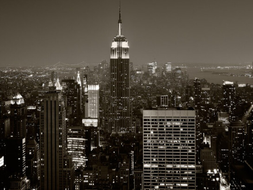 Manhattan, Copland's "Quiet City," at night.