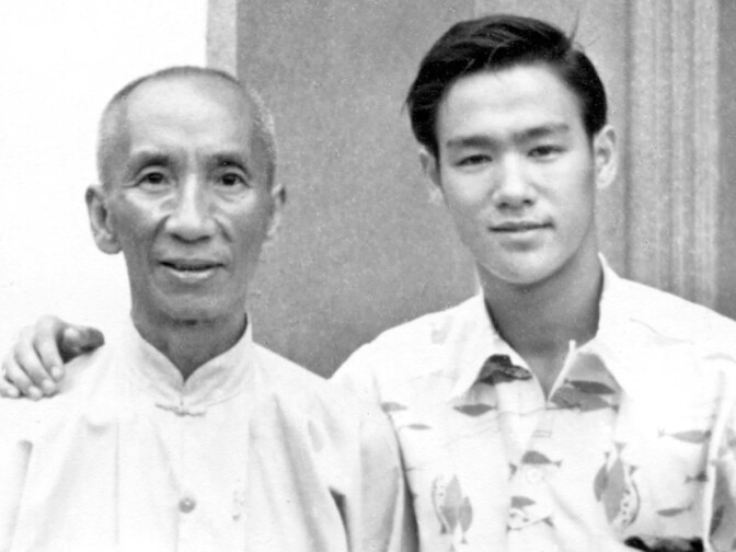 Undated image of the real Ip Man (left) with his most famous pupil, Bruce Lee (right) 