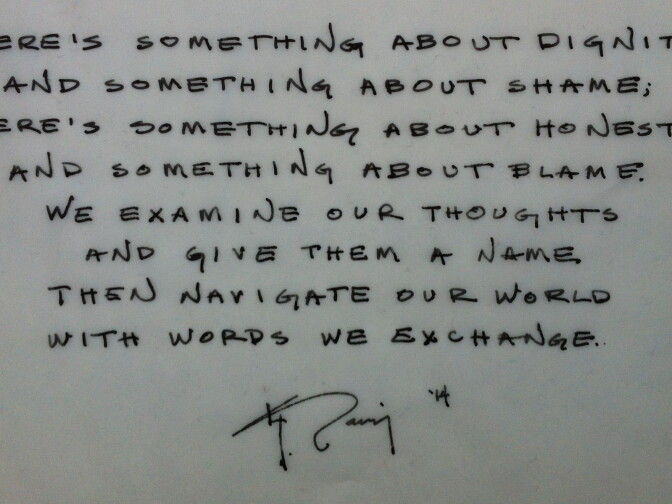 The poem by Kenturah Davis she used to make her self-portrait. Her gallery is Papillion Art in Leimert Park in South LA. 