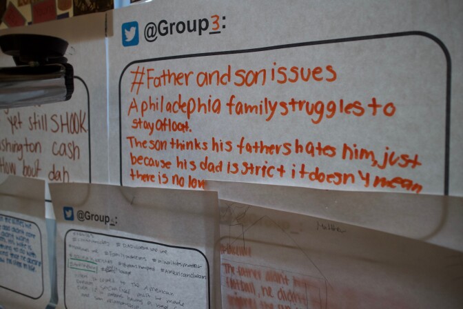 During one activity, students at Ánimo Leadership Charter High School condensed the plot of "Fences" into a tweet.