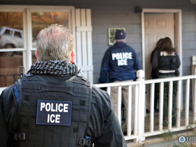 File: In this handout provided by U.S. Immigration and Customs Enforcement, foreign nationals were arrested this week during a targeted enforcement operation conducted by U.S. Immigration and Customs Enforcement (ICE) aimed at immigration fugitives, re-entrants and at-large criminal aliens Feb. 9, 2017 in Atlanta, Georgia.