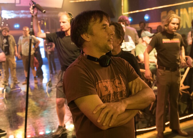 Filmmaker Richard Linklater on the set of "Everybody Wants Some!!"