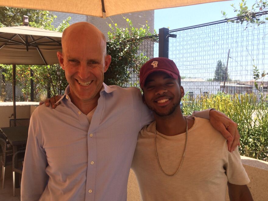 John Horn with Algee Smith who stars in the film "Detroit."