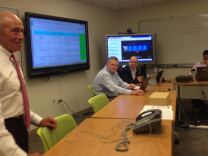 Los Angeles Unified Superintendent Ramon Cortines visits the control center for the district's student data system. Officials said few problems were reported with the MiSiS system, in contrast to last year's experience.