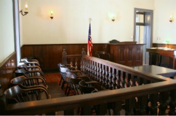 A juror's box.