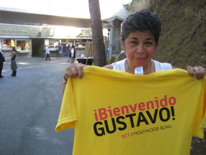 Downey resident Flor Graterol was one of 18 thousand people who welcomed new L.A. Philharmonic conductor and music director Gustavo Dudamel.