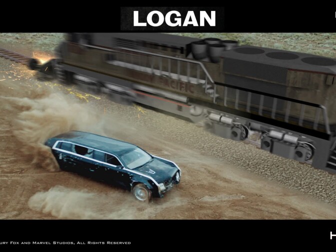 Post-visualization of a scene from the movie "Logan."