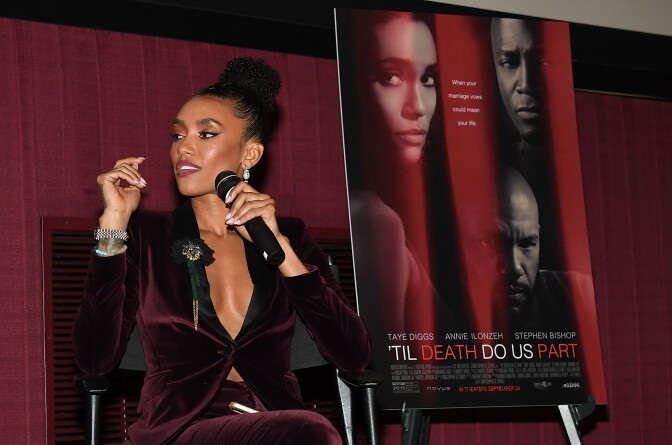 ATLANTA, GA - SEPTEMBER 21:  Actress Annie llonzeh at "'Til Death Do Us Part" Atlanta Red Carpet Screening and Q&A at Regal Atlantic Station on September 21, 2017 in Atlanta, Georgia.  (Photo by Paras Griffin/Getty Images for 51MM)