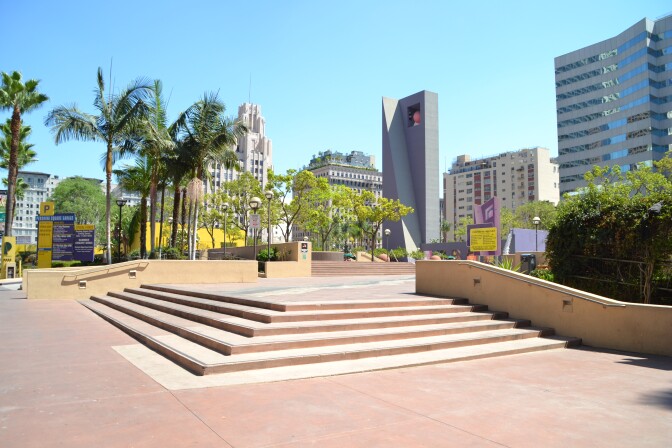 Pershing Square in downtown Los Angeles.