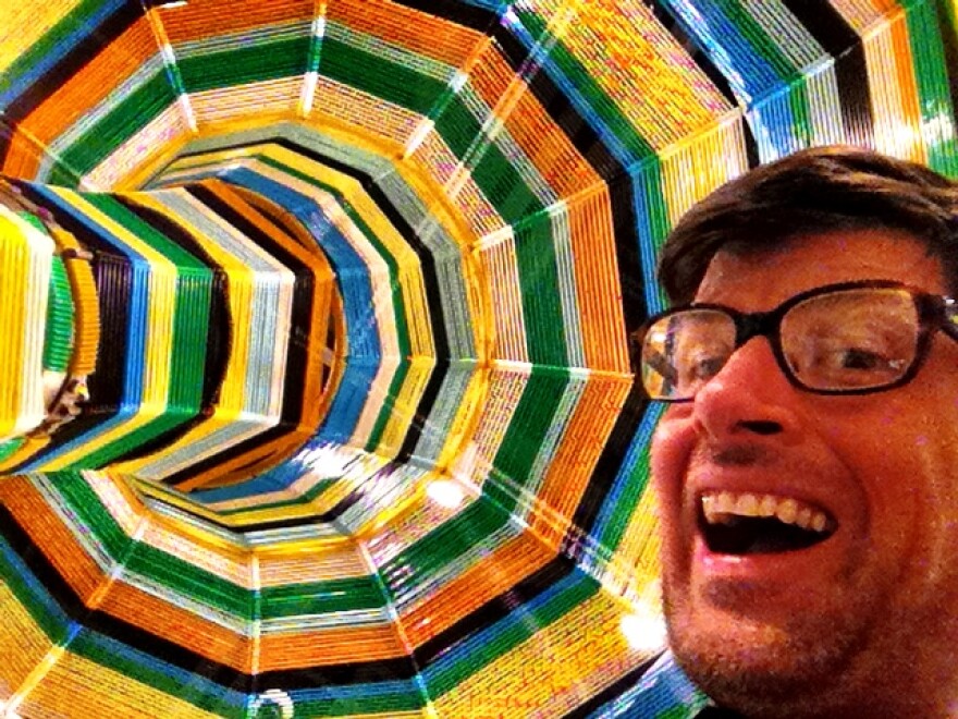 Rabe inside "Capula X" by Pedro Reyes.