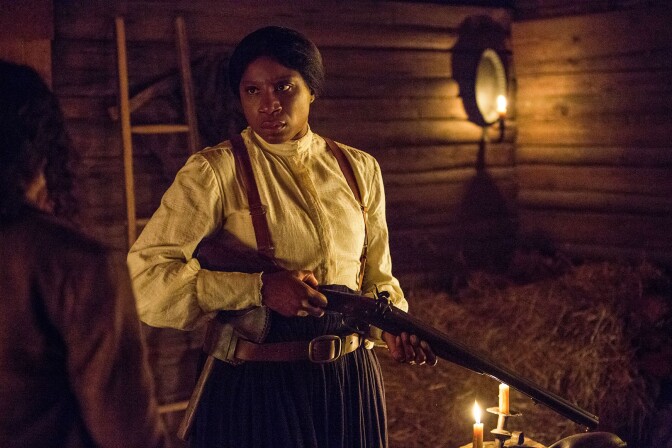 Aisha Hinds as Harriet Tubman in the WGN series "Underground."