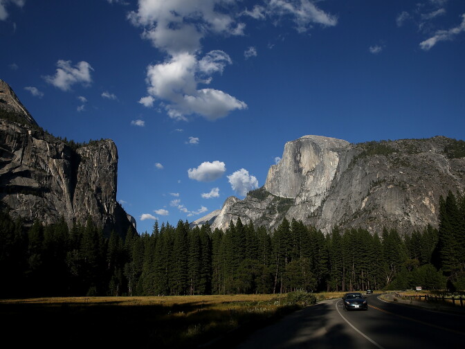 A view of Half Dome and the Yosemite Valley on August 28, 2013 in Yosemite Nationall Park, California. 