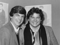 Phil and Don Everly, left to right, of the Everly Brothers joke around for photographers on Jan. 4, 1984 in New York City. 