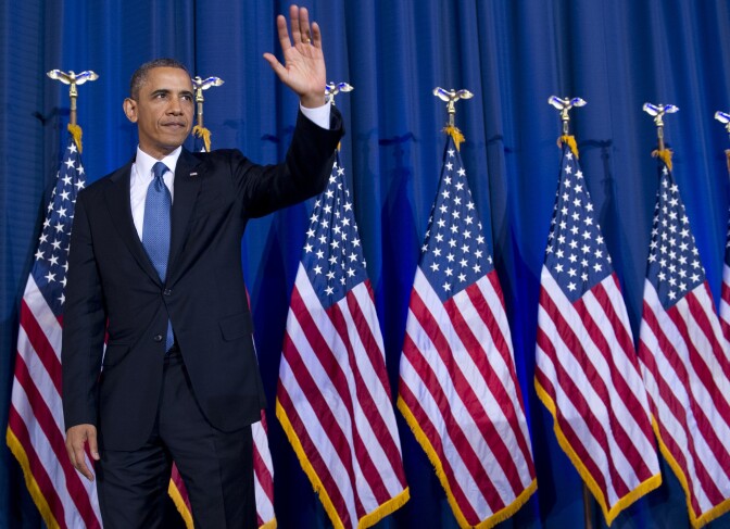 U.S. President Barack Obama waves after speaking about his administration's drone and counterterrorism policies and the military prison at Guantanamo Bay at the National Defense University in Washington, DC on May 23, 2013.