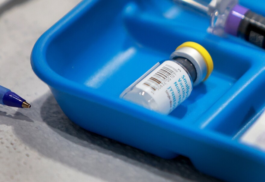 A vial of smallpox/monkeypox vaccine.