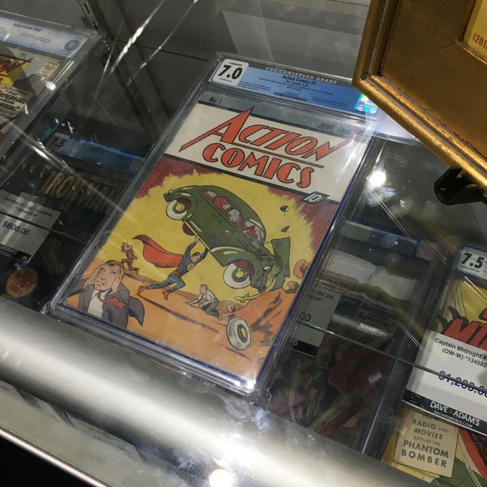 A copy of Action Comics #1 I spotted on the floor for $150,000. 
