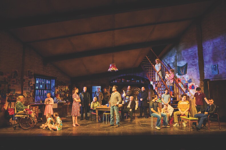 The cast of Jez Butterworth's "The Ferryman," which takes place entirely in the kitchen of a family in Northern Ireland. The show has a Tony nomination for best new play.
