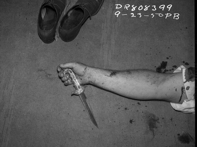 A crime scene photo from September 23, 1950.

 