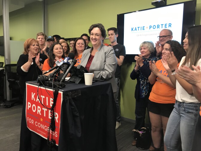 Democrat Katie Porter beat Republican incumbent Mimi Walters in Orange County's 45th Congressional District with 52 percent of the vote. 