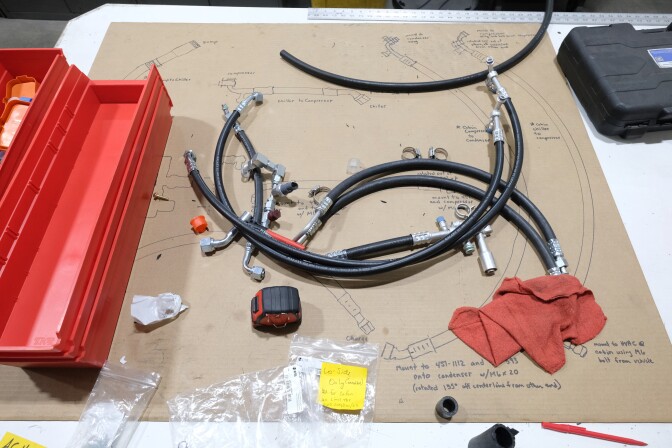 Parts for converting a diesel to electric truck. 