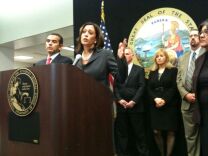 California Attorney General Kamala Harris announces a Mortgage Fraud Strike Force in Los Angeles.