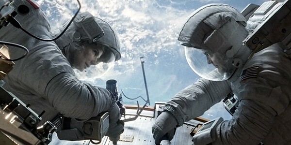 Sandra Bullock and George Clooney in "Gravity."
