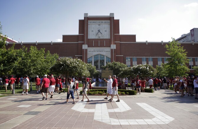 NORMAN, OK - AUGUST 31:  A general view of the north end of the stadium before the game against the Louisiana Monroe Warhawks August 31, 2013 at Gaylord Family-Oklahoma Memorial Stadium in Norman, Oklahoma.  Oklahoma defeated Louisiana-Monroe 34-0. (Photo by Brett Deering/Getty Images)