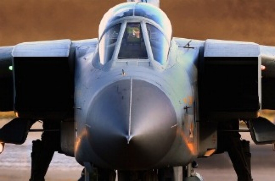 A pilot lands a RAF Tornados at Lossiemouth air base on March 18, 2011 in Lossiemouth, Scotland.