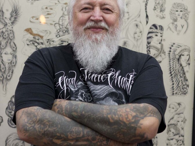 Legendary tattoo artist Charlie Cartwright is retired today and lives in Modesto, Ca. 