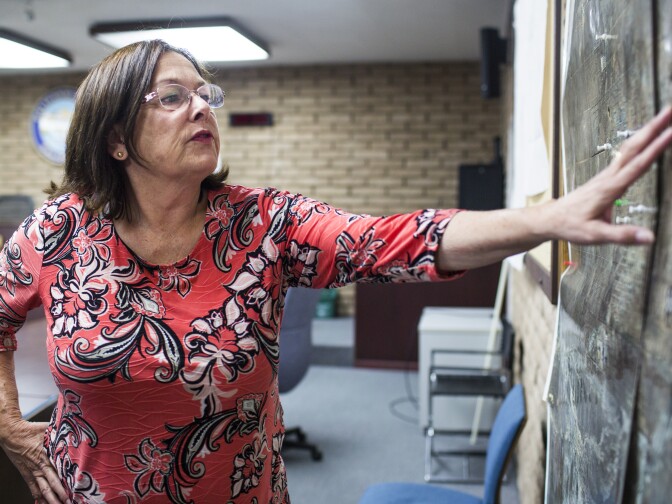 Mayor Jennifer Wood points out that California City is so spread out that it has two city centers. The city is 40 miles north of Palmdale, above a huge underground aquifer.