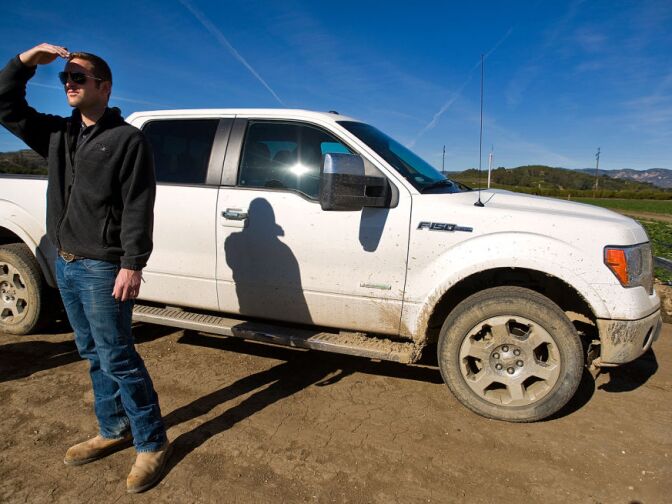 William Terry overlooks a 24-acre strawberry field. Terry Farms also grows bell peppers in Ventura and Santa Paula.