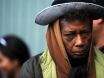 A homeless person in downtown Los Angeles.